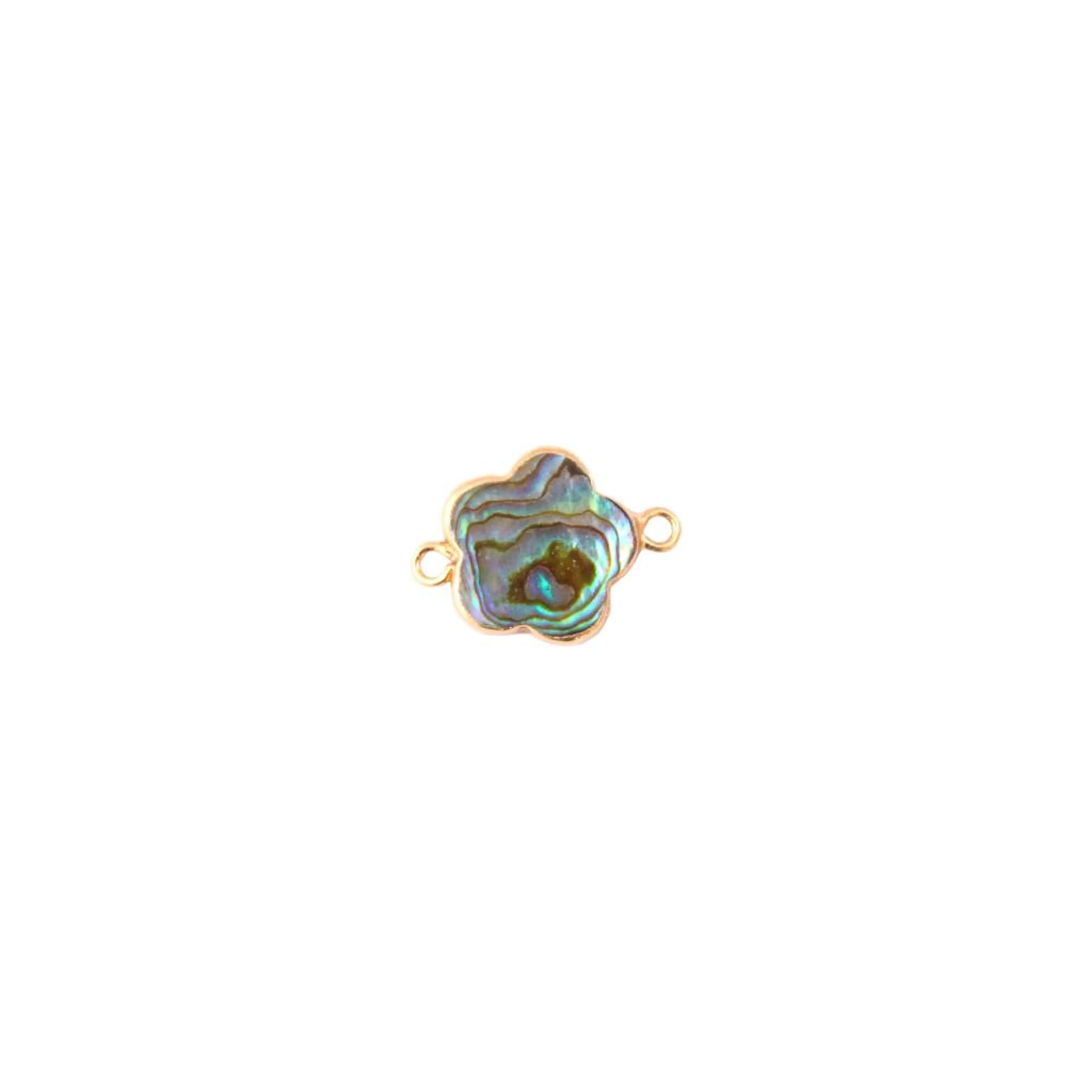 PENDANT CHARM MADE OF NATURAL SHELL MIX, GOLD-PLATED WITH 24K GOLD, HANDCRAFTED